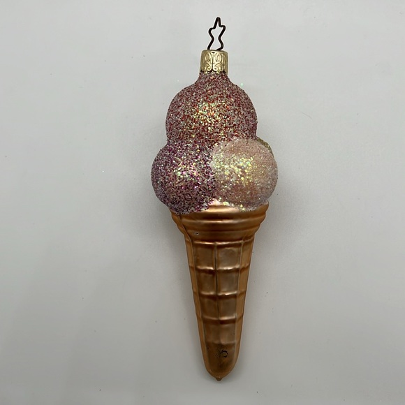 Christopher Radko Handblown Glass Ice Cream Cone Ornament - Picture 3 of 7